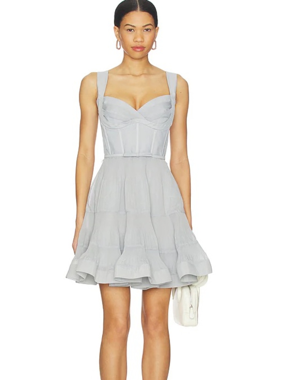 Zimmermann Pleated Draped Mini Dress in steel blue - Picture 7 of 11